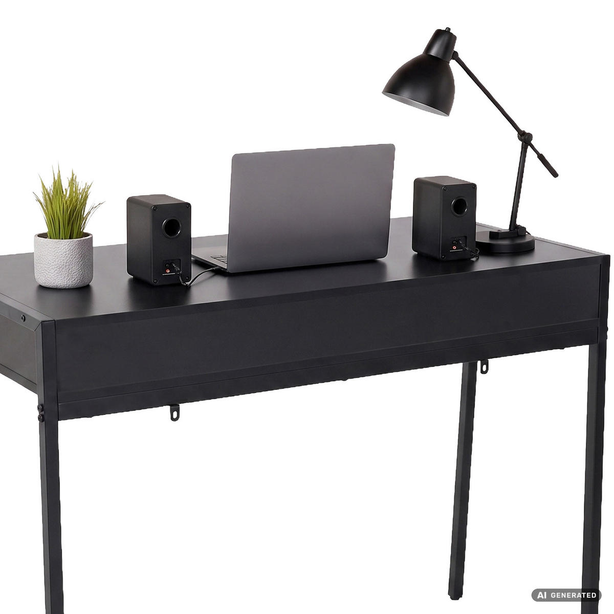 SCHREIBTISCH ZENTIA 100 cm Schwarz - Schwarz, Holzwerkstoff (100/45/80.5cm) - Akord