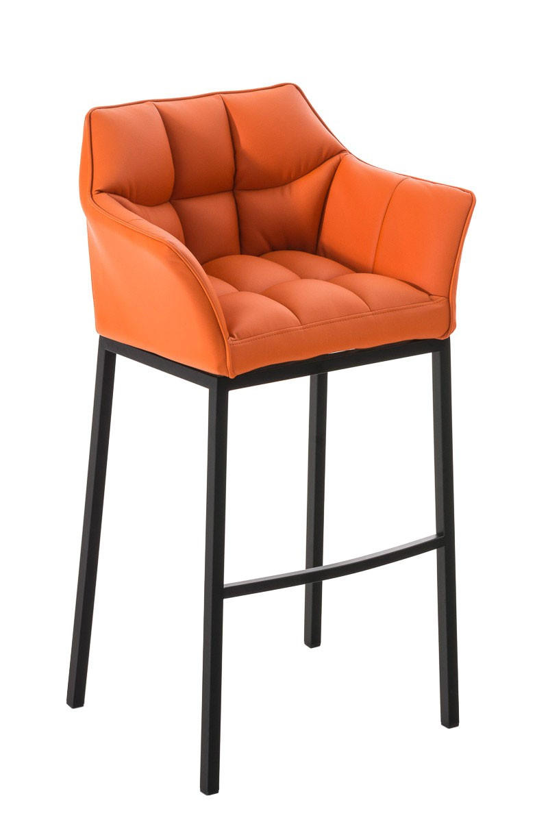 BARHOCKER Damaso 110x64x48 cm orange - Orange, Leder (64/110/48cm) - furnicato
