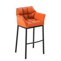 BARHOCKER Damaso 110x64x48 cm orange - Orange, Leder (64/110/48cm) - furnicato