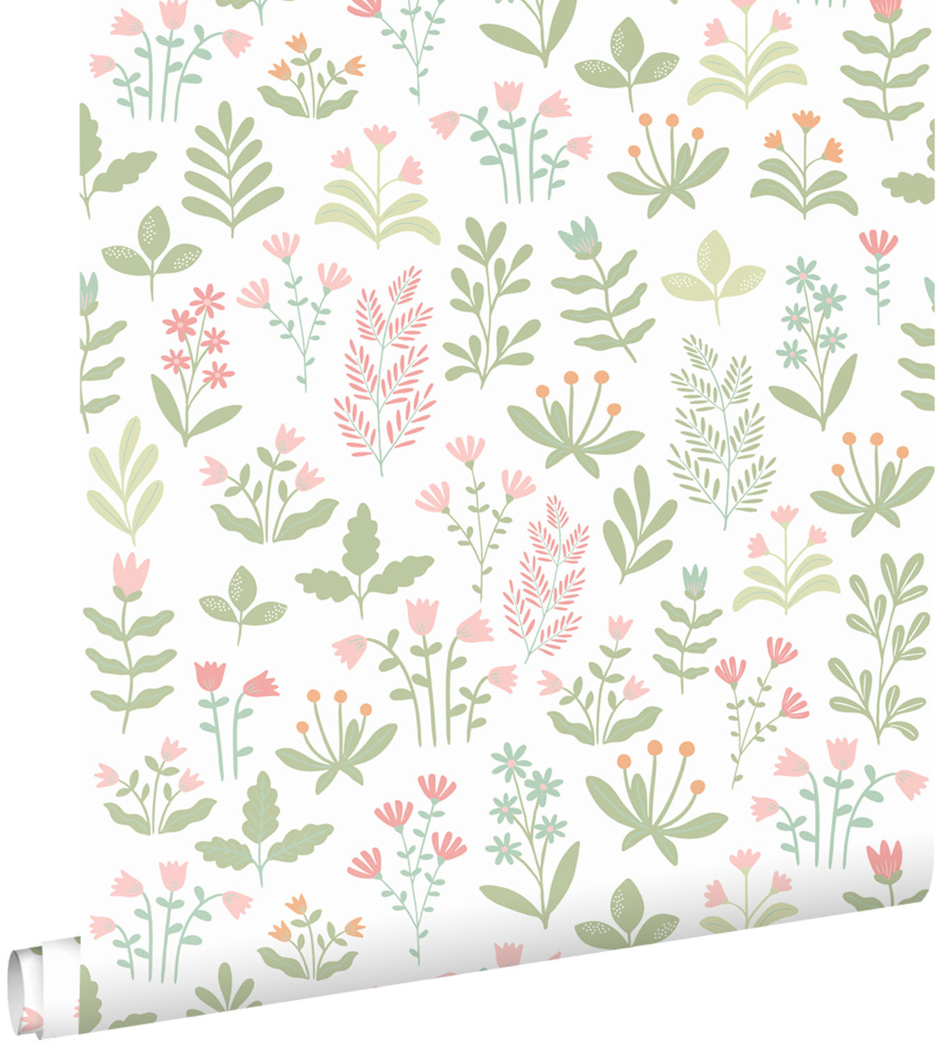 TAPETE Feldblumen 50 x 900 cm - Grün, Papier (50/900cm) - ESTAhome