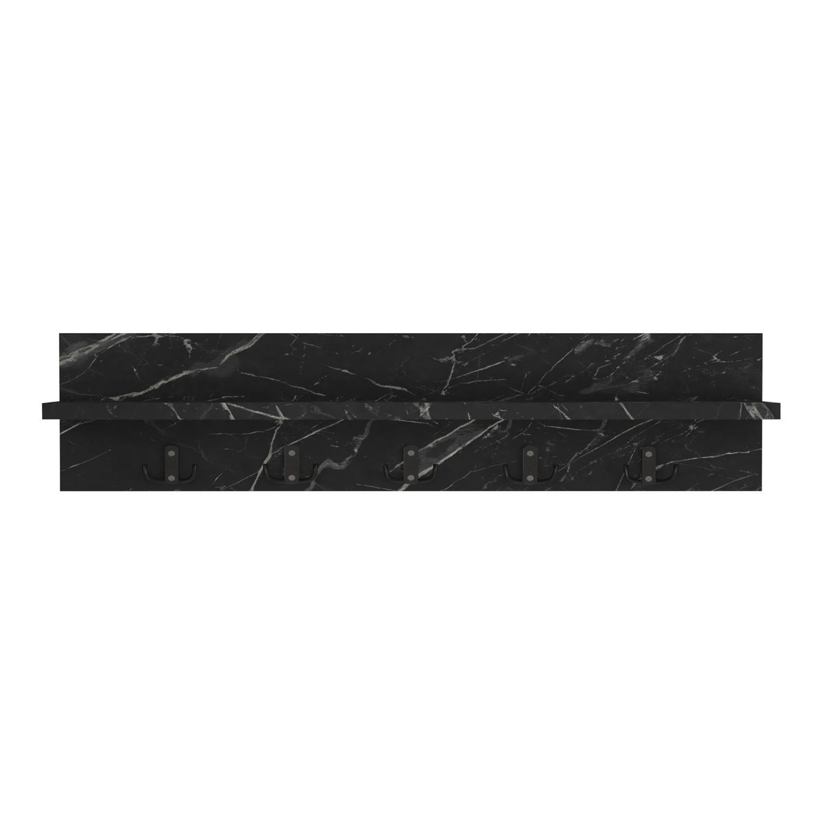 WANDGARDEROBE Hammarö - Schwarz, Holzwerkstoff (80/18/13cm) - [en.casa]
