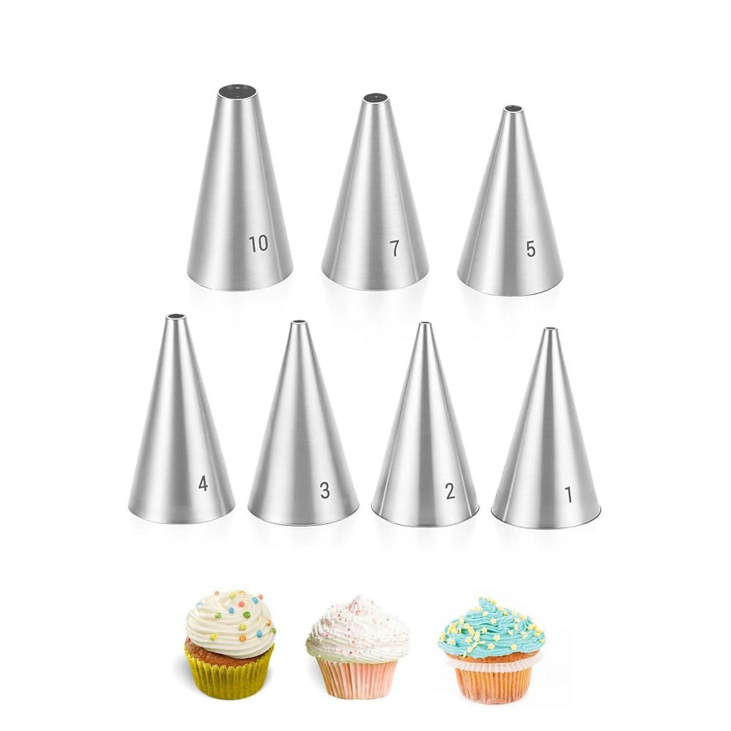 SPRITZTÜLLEN Set 7-teilig Edelstahl rund - Silberfarben, Metall (1/1/1cm)