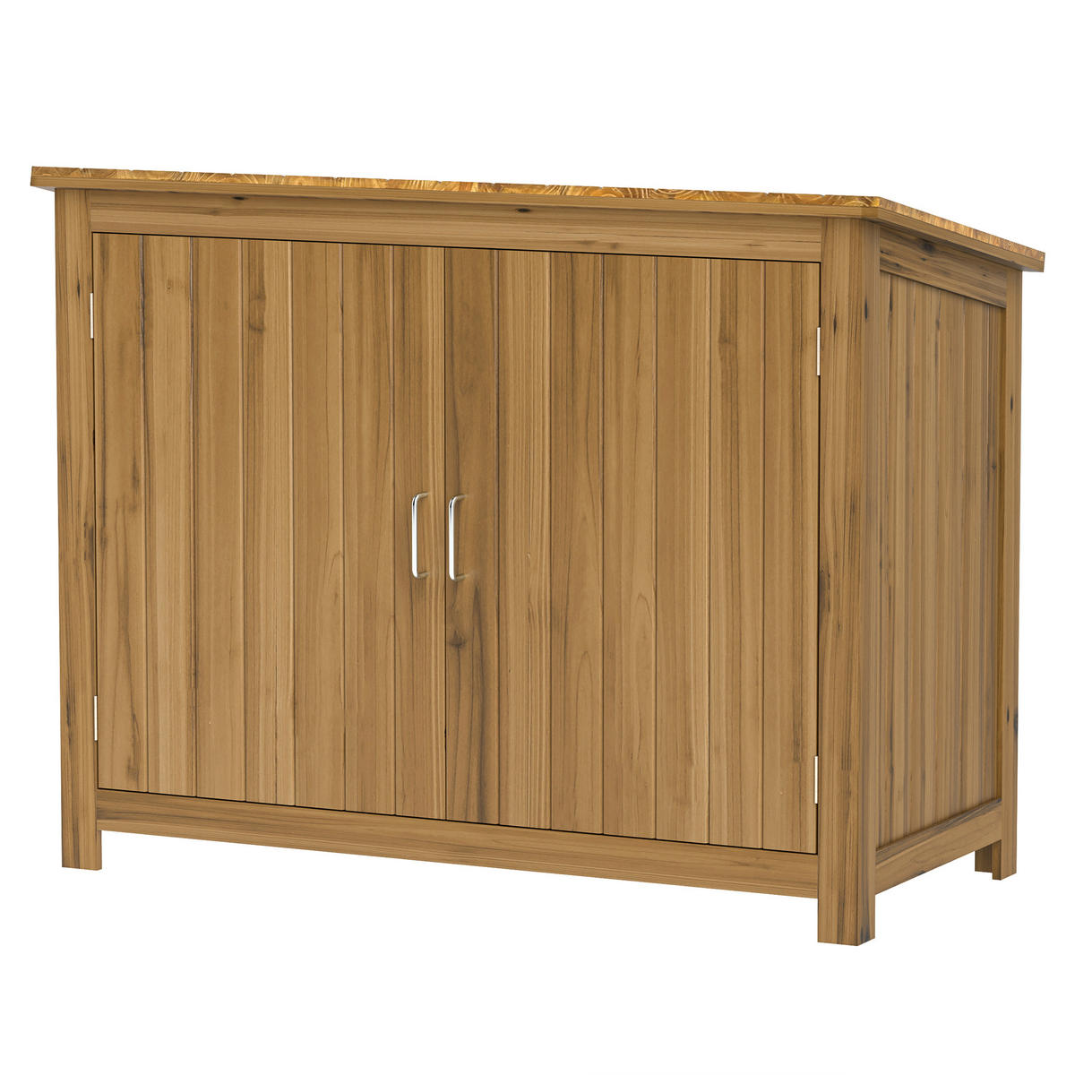 GERÄTESCHUPPEN DE-17608 2 Türen, 2 Böden mit Schrägdach Braun - Braun, Holz (110/85/50cm) - ComfortXL