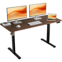 SCHREIBTISCH elektrisch höhenverstellbar 140 x 60 cm Schwarznuss - Braun, Holzwerkstoff (60/140/71cm)