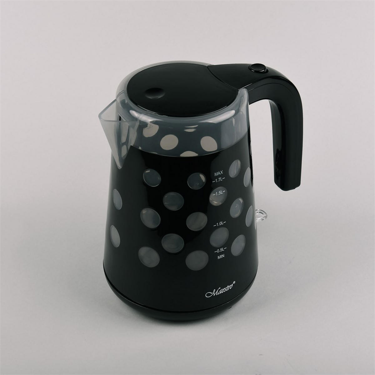 WASSERKOCHER ELEKTRISCH Schwarz 20.7/16.6/23 cm MR045BLACK - Schwarz, Metall (16.6/23/20.7cm) - Maestro 