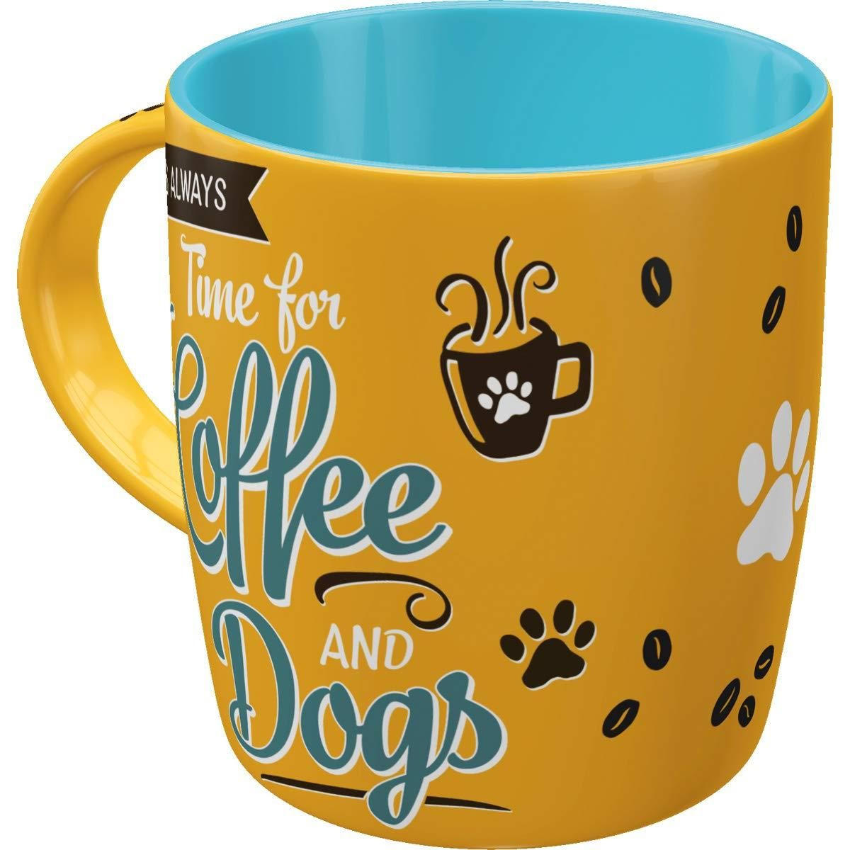 KAFFEETASSE 330 ml Pfotenschild Coffee and Dogs - Multicolor, Keramik (0.33L) - Nostalgic-Art