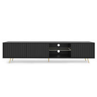 TV-SCHRANK Bello Schwarz Gold 175 cm - Schwarz, Holzwerkstoff (175/43.5/31.3cm) - Selsey