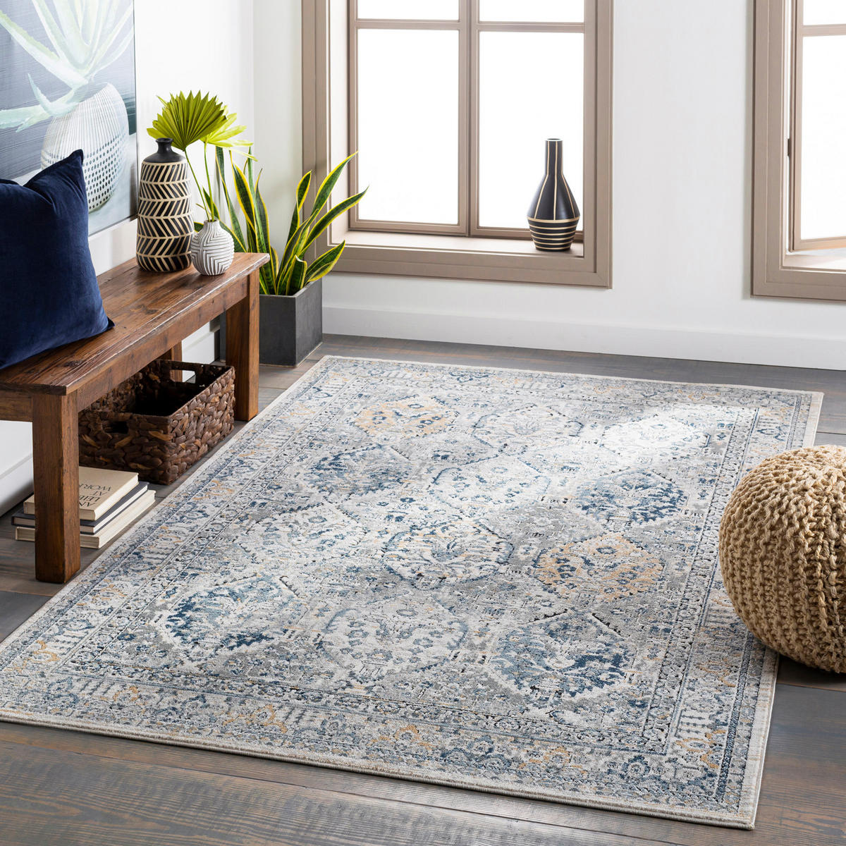 VINTAGE-TEPPICH 160/220 cm Grau - Grau, Naturmaterialien/Textil (160/220cm) - LIVABLISS