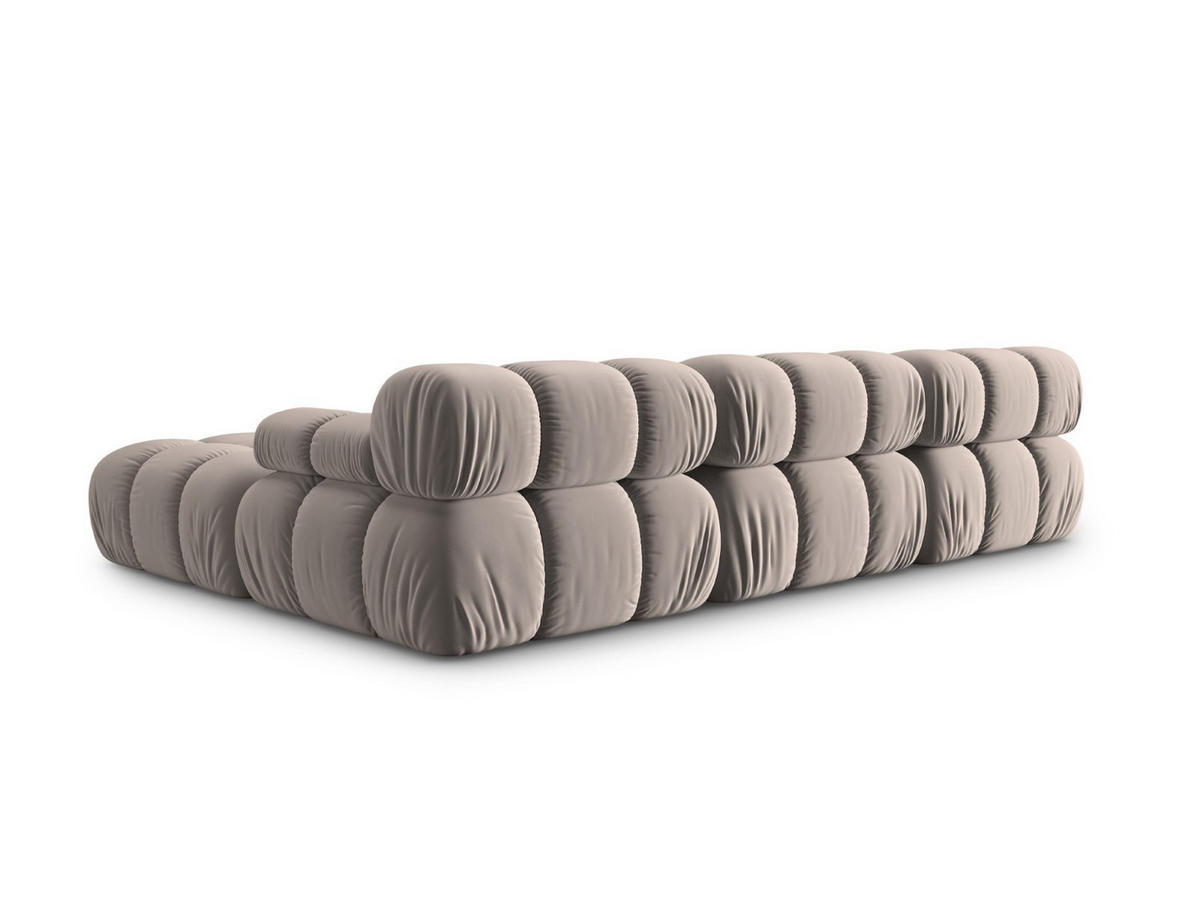 MODULARES-SOFA Bellis aus Samt beige 4 Sitzplätze - Beige, Textil (188/63/282cm) - Micadoni