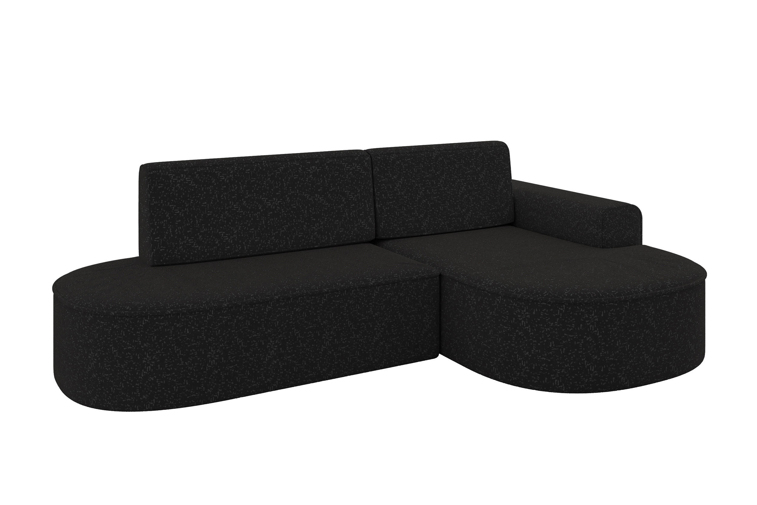 ECKSOFA mit Schlaffunktion und Bettkasten Ottomane Rechts MARI-L1-S - 283x167x85 cm Schwarz Tissu - Schwarz, Holzwerkstoff/Kunststoff (167/283cm) - ALTDECOR