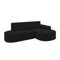 ECKSOFA mit Schlaffunktion und Bettkasten Ottomane Rechts MARI-L1-S - 283x167x85 cm Schwarz Tissu - Schwarz, Holzwerkstoff/Kunststoff (167/283cm) - ALTDECOR