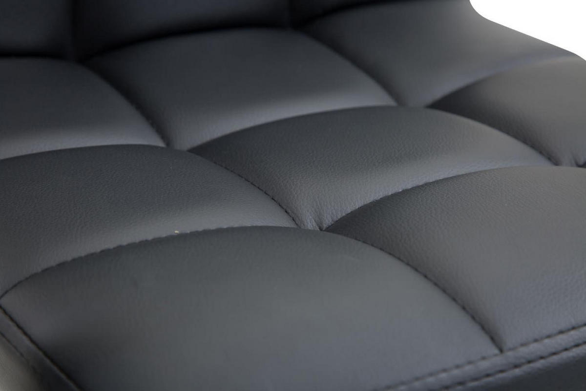 DREHSTUHL Lederlook schwarz - Chromfarben/Schwarz, Textil/Metall (52/76/44cm) - CLP