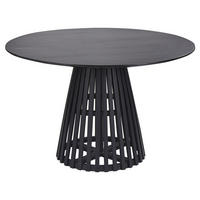 ESSTISCH Akazienholz schwarz 120 cm Mesilla - Schwarz, Holz (120/120/77cm) - Beliani