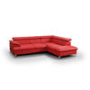 ECKSOFA mit Schlaffunktion und Bettkasten, verstellbare Kopfstützen - Chromfarben/Rot, Textil/Metall (208/256cm) - Cotta