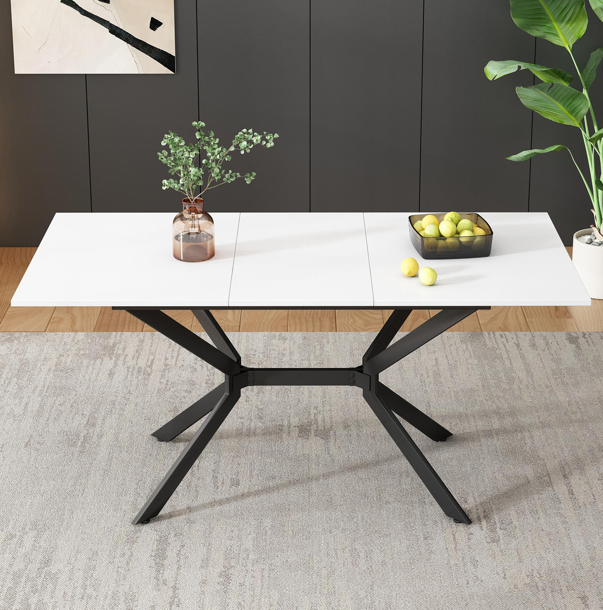 ESSTISCH 120/160 cm Weiß aus MDF mit Ausziehfunktion - Weiß, Holzwerkstoff (160/75/80cm) - OKMYHOME
