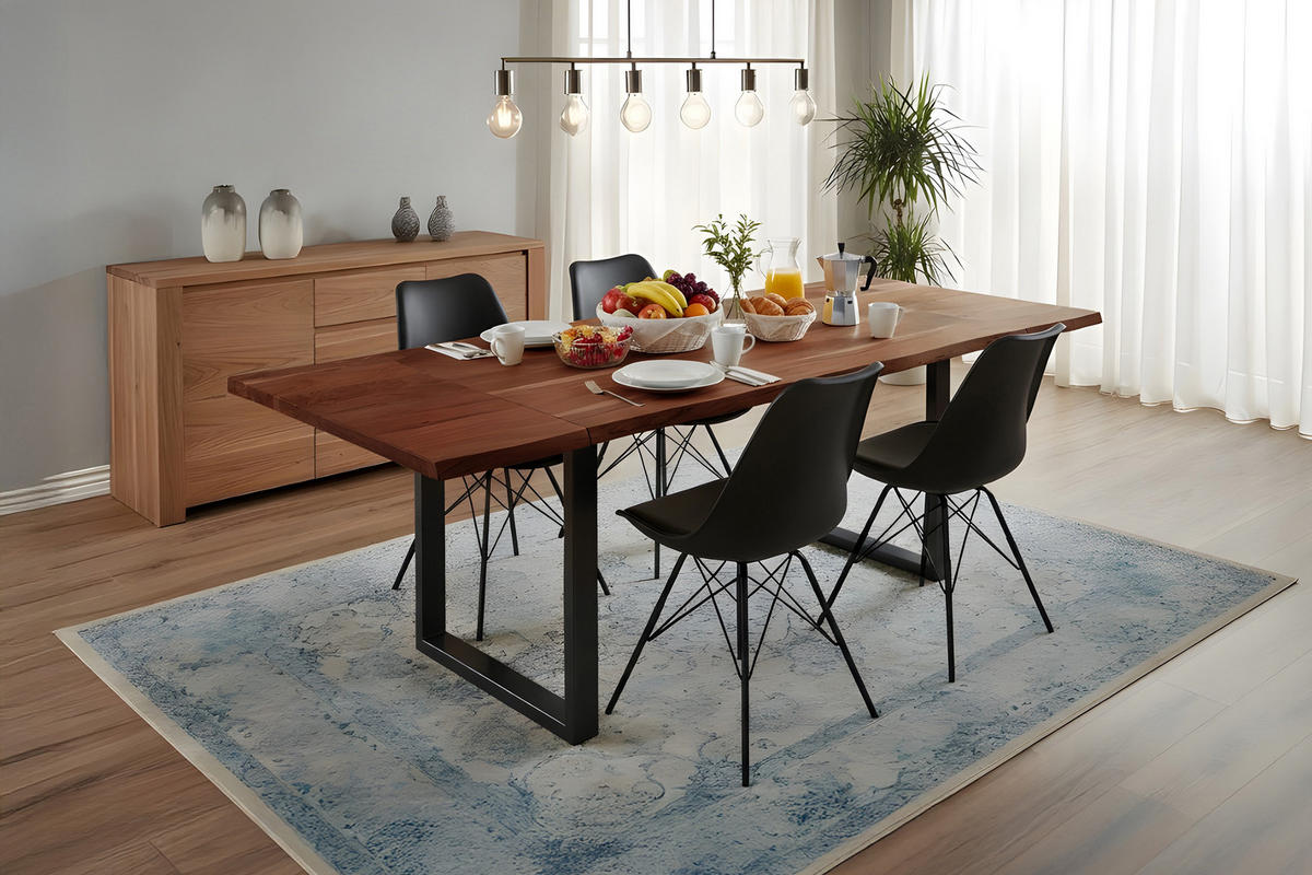 ESSTISCH ADINA - Schwarz/Braun, Holz/Metall (90/140/76cm) - SAM
