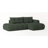 ECKSOFA FLUMA R-S Grün Boucle-Stoff mit Schlaffunktion - Grün, Holz (274/165cm) - MASSENO