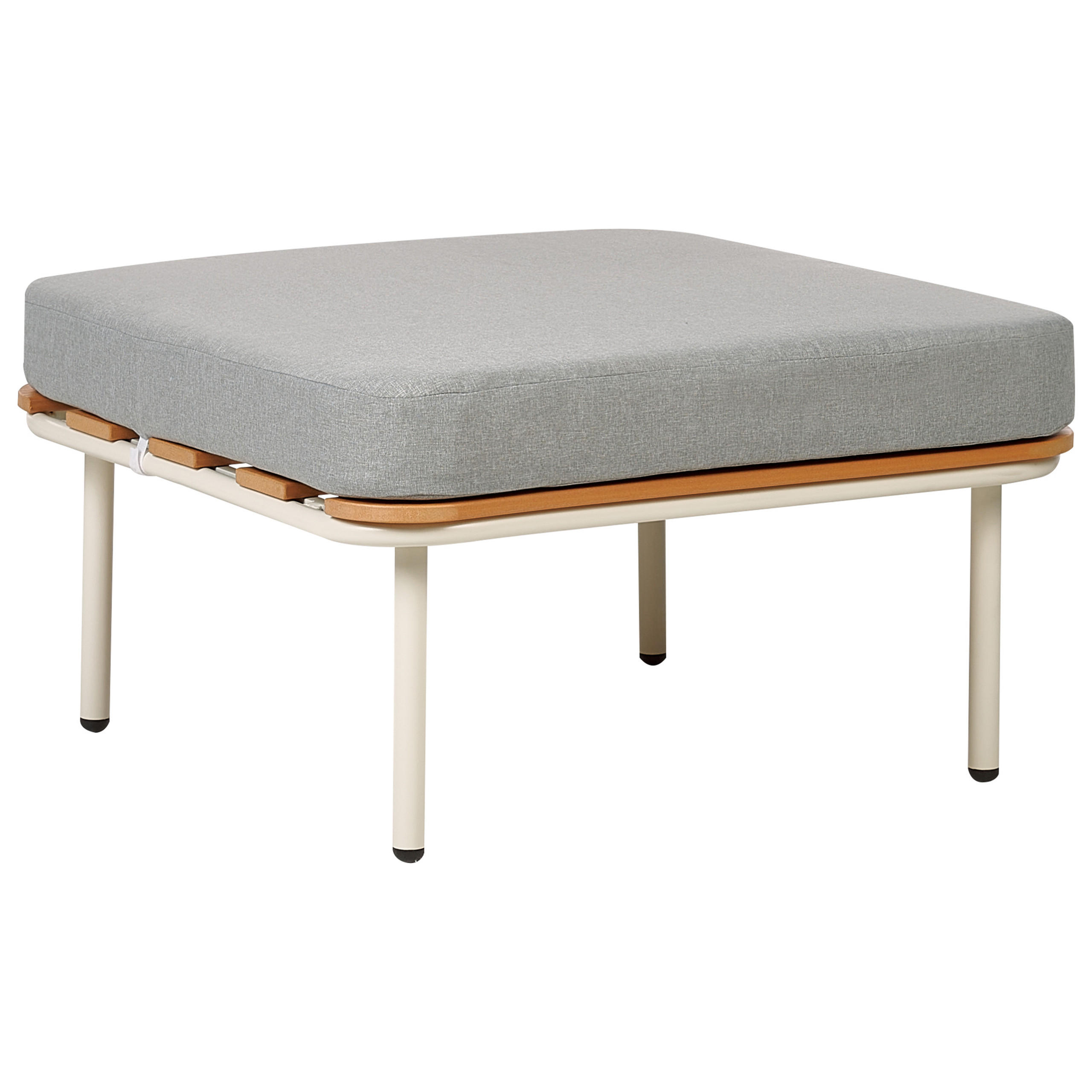 GARTEN OTTOMANE Grau Senise - Hellbraun/Weiß, Metall (74/43/74cm) - Beliani