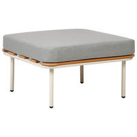 GARTEN OTTOMANE Grau Senise - Hellbraun/Weiß, Metall (74/43/74cm) - Beliani