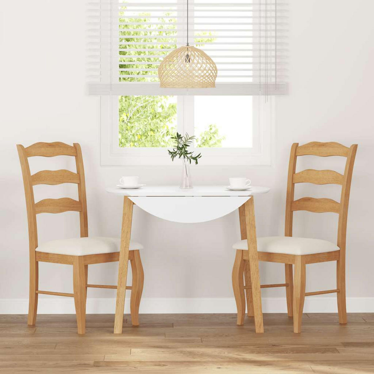 ESSZIMMERSTÜHLE Resz mit Kissen 2er-Set Hellbraun-Creme - Creme, Holz (48/99/53.5cm) - DELUKE