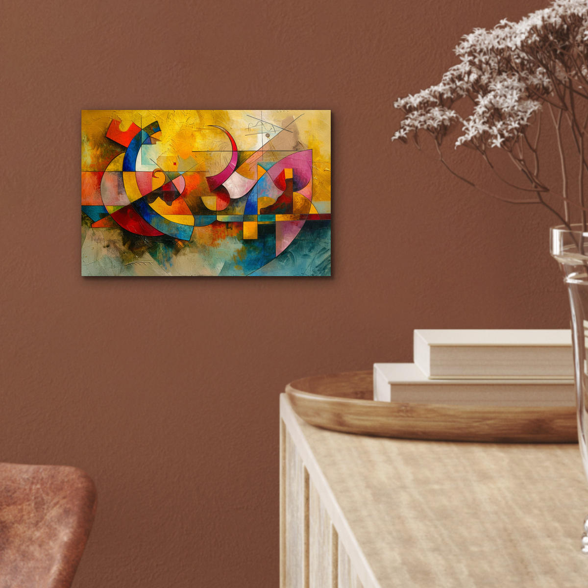 KOVOVÝ OBRAZ Umenie - abstraktné - moderné 30x20 cm - žltá, kov (30/20cm) - MuchoWow