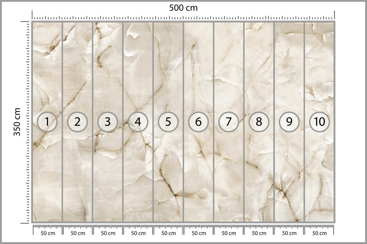 FOTOTAPETE für Wohnzimmer Beige Marmor Muster Stein 500x350 - Beige, Papier (500/350cm) - Muralo