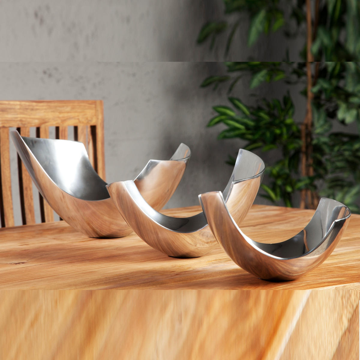 DEKOSCHALE ONDA Aluminium silberfarben - Silberfarben, Metall (24cm) - DESIGN DELIGHTS