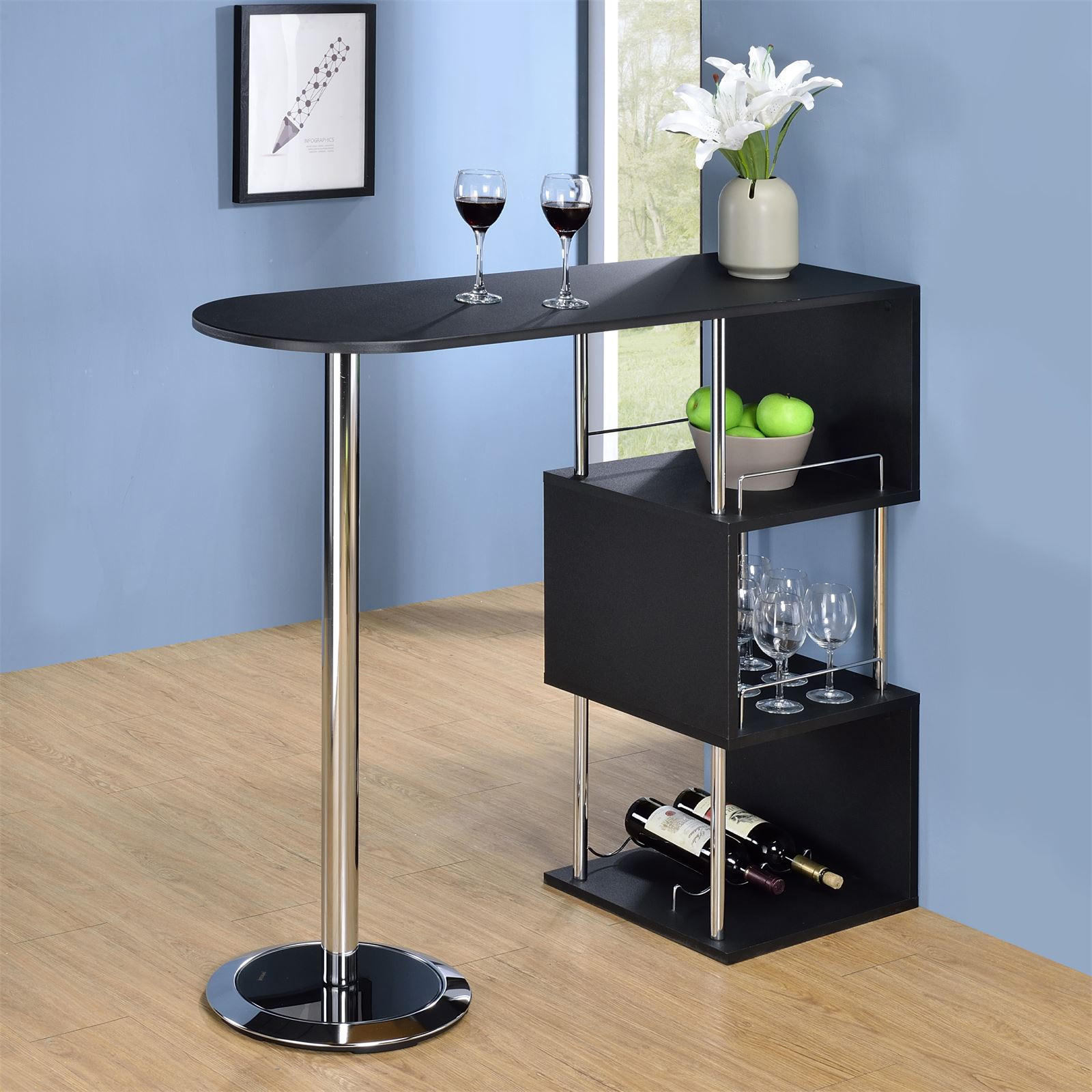 BARTISCH VIGANDO - Schwarz, Metall (113/104/40cm) - IDIMEX