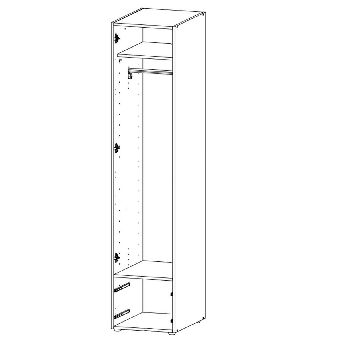 KLEIDERSCHRANK Modena graphit / 40 cm / 54 cm / 185 cm - Graphitfarben/Schwarz, Holz/Holzwerkstoff (40/185/54cm) - Wimex