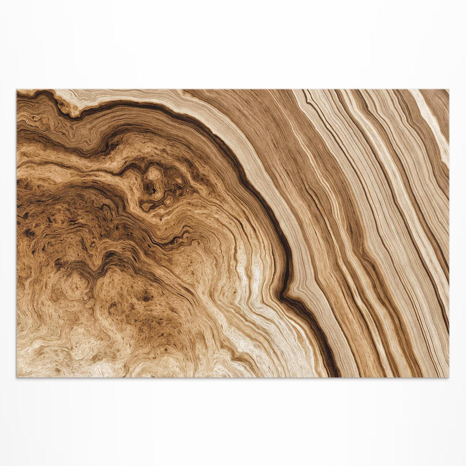 TEPPICH 100x150 cm Steinformen Naturstruktur - Hellbraun, Kunststoff (100/150cm) - Wallfluent