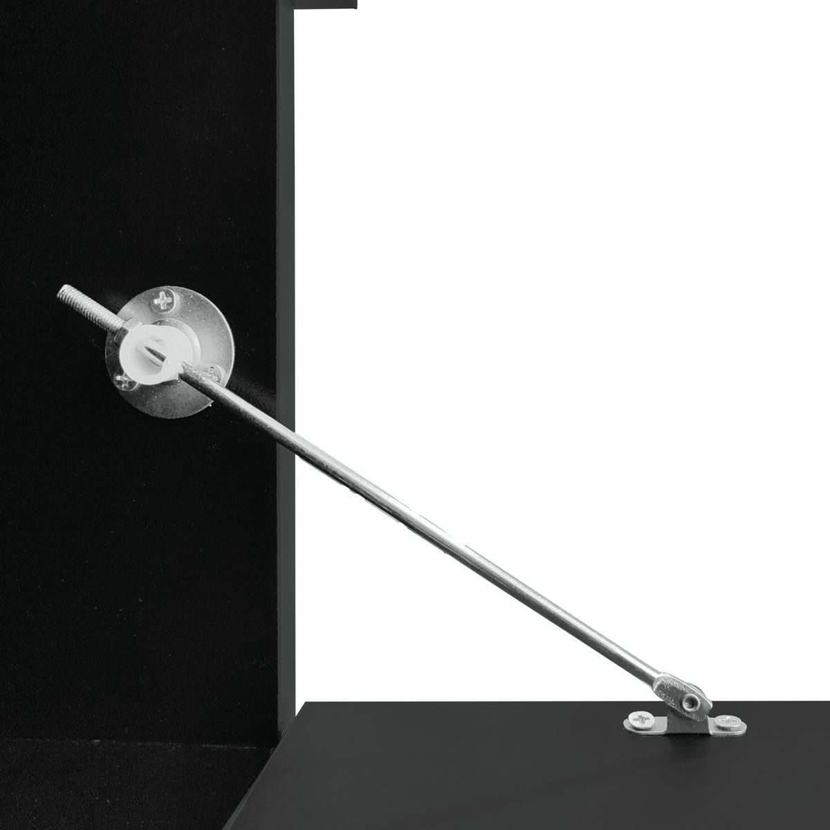 TV-ELEMENT 181/38/38 cm mit LED-Beleuchtung und Hochglanzfront in Schwarz - Schwarz, Holzwerkstoff (181/38/38cm) - BEAOK