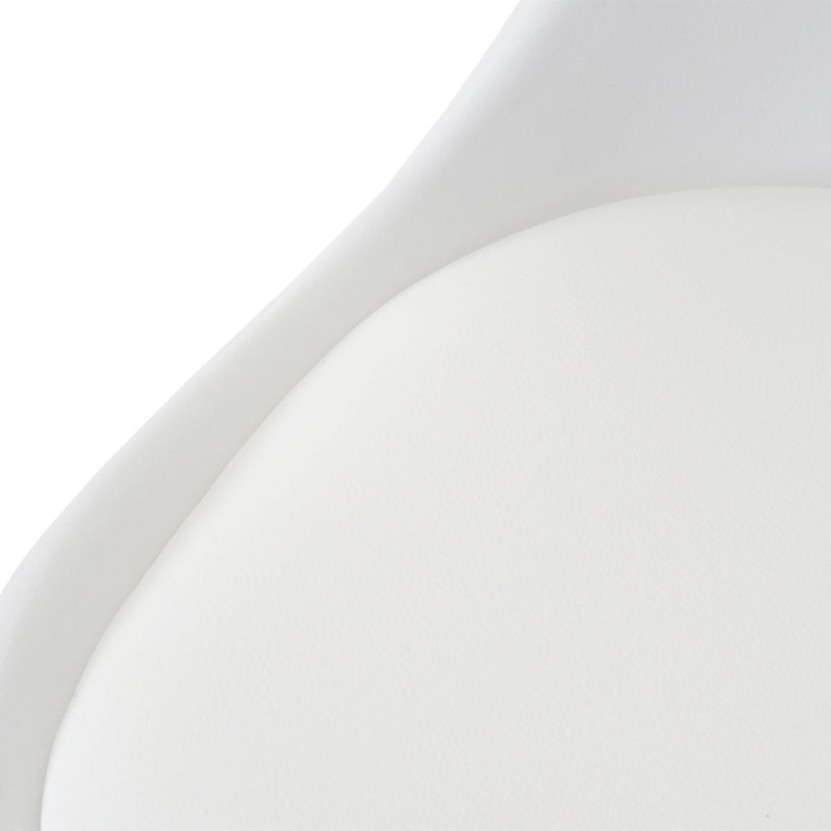 BARHOCKER 2er-Set mit Lehne, einfach Sitzhöhe 76cm Weiß Sitzfläche Kunstleder Weiß helle Beine Retro Design - Weiß, Kunststoff (46/110/54cm) - PROREGAL