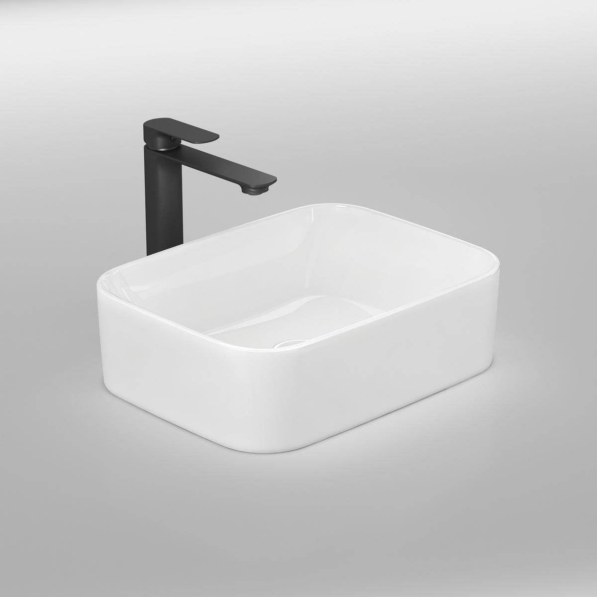 WASCHBECKEN mit pflegeleichter Oberfläche Weiß 50,5 / 38 / 15 cm - Weiß Hochglanz, Keramik (38/15/50.5cm) - EMKE