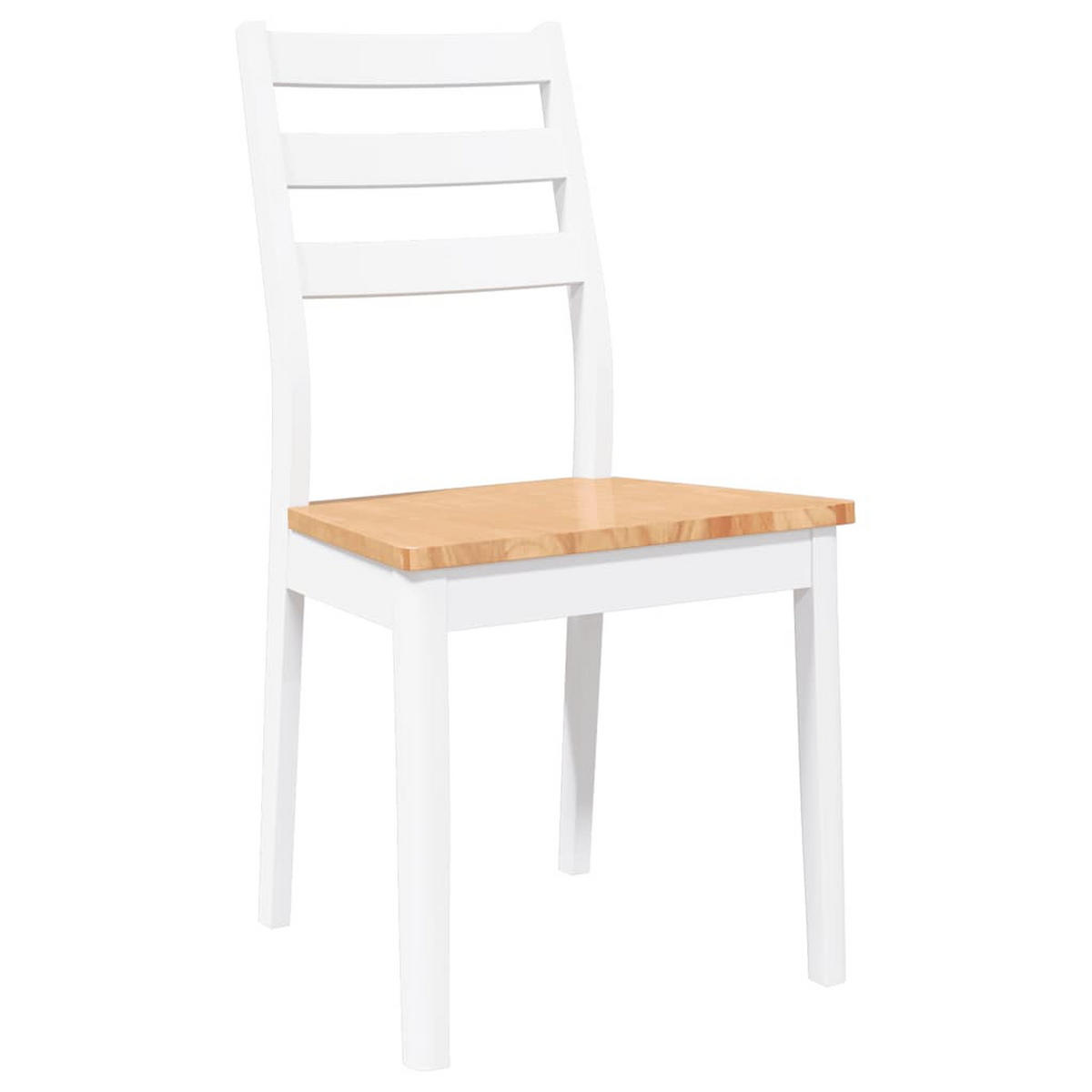 ESSZIMMERSTÜHLE 2 Stk. Weiß Massivholz Gummibaum 48.5*49*90cm - Weiß/Braun, Holz (48.5/90/49cm) - ZMH