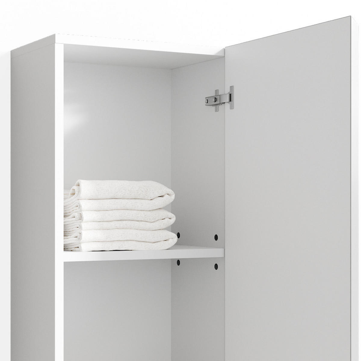 BADSCHRANK Fredd Weiß 77 x 36.4 cm - Weiß Hochglanz/Weiß, Holzwerkstoff (77/36.4/23.5cm) - Vicco
