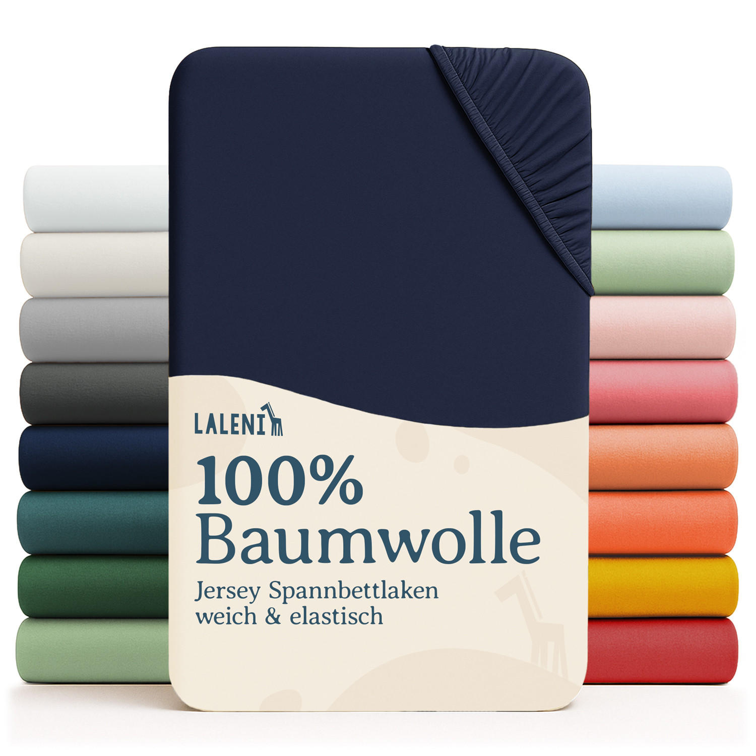 SPANNBETTLAKEN für Beistellbett & Stubenwagen – 100% Baumwolle, Atmungsaktiv & Weich, 28x73cm - 30x76cm, Blau - Blau, Textil (28/76cm) - Laleni