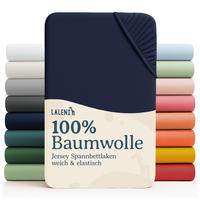 SPANNBETTLAKEN für Beistellbett & Stubenwagen – 100% Baumwolle, Atmungsaktiv & Weich, 100x115x10 cm, Blau - Blau, Textil (100/115cm) - Laleni