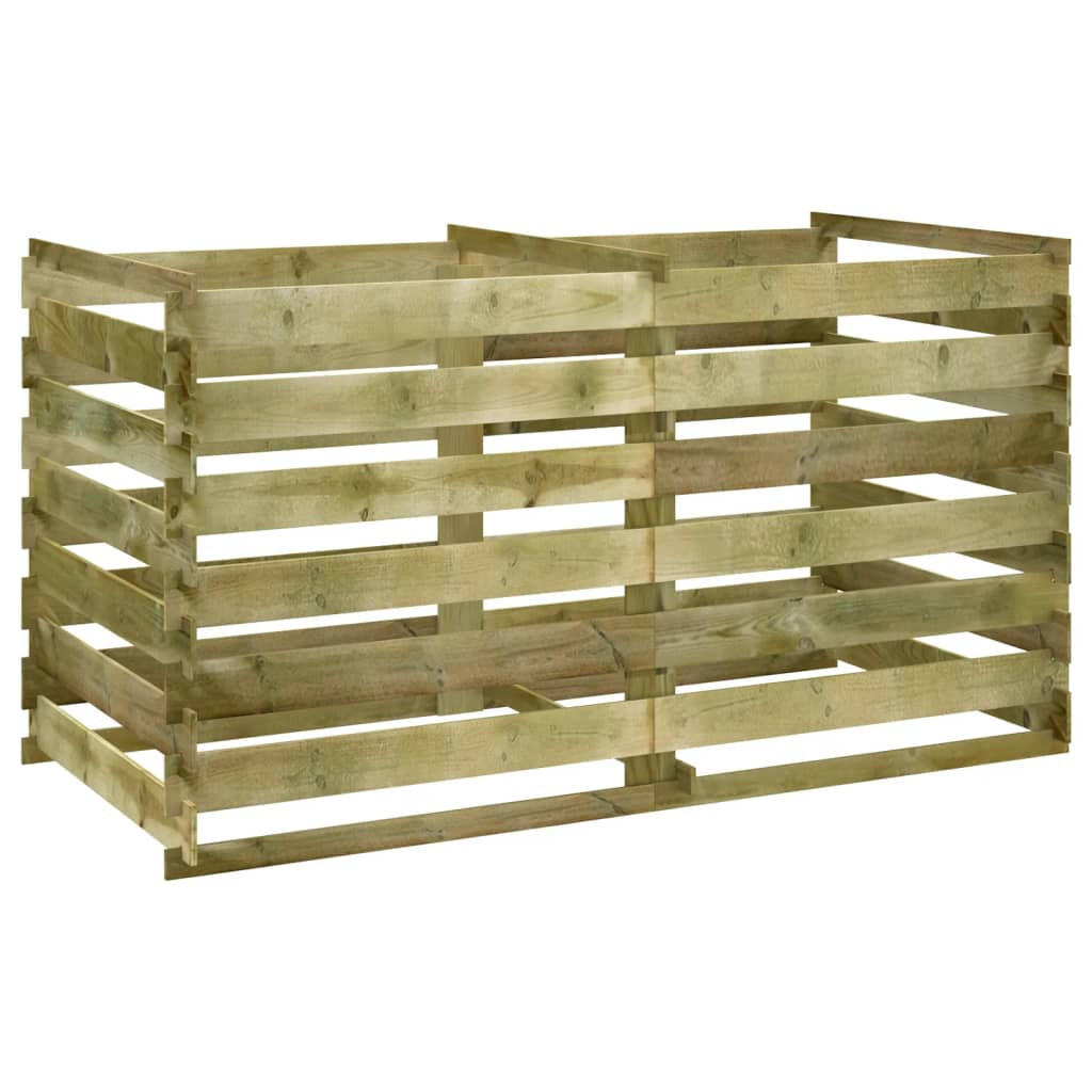 KOMPOSTER Garten ANDRI | 180x90x90cm Kiefernholz imprägniert | Lattenrostkomposter - Grün, Holz (180/90/90cm) - DELUKE