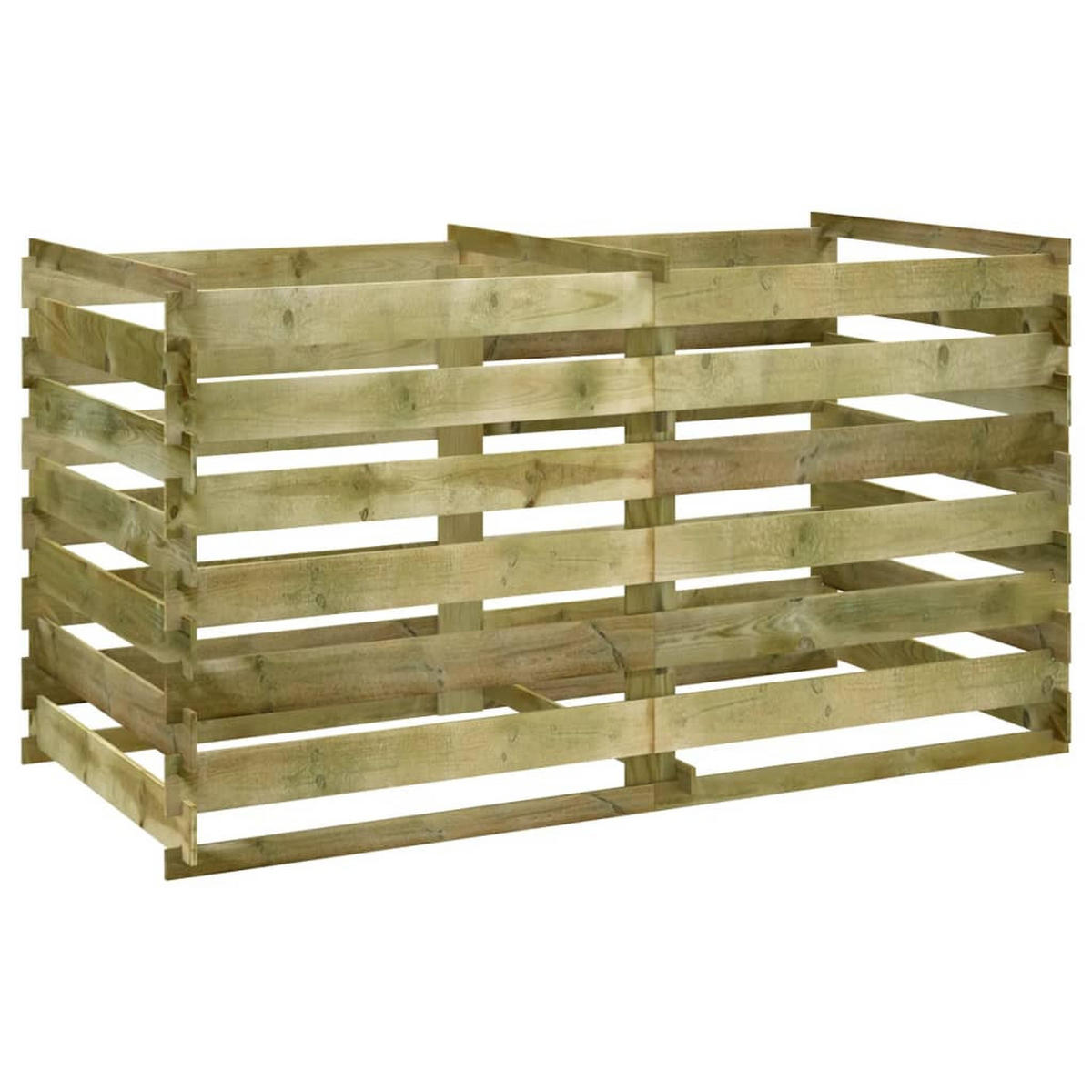 KOMPOSTER Garten ANDRI | 180x90x90cm Kiefernholz imprägniert | Lattenrostkomposter - Grün, Holz (180/90/90cm) - DELUKE