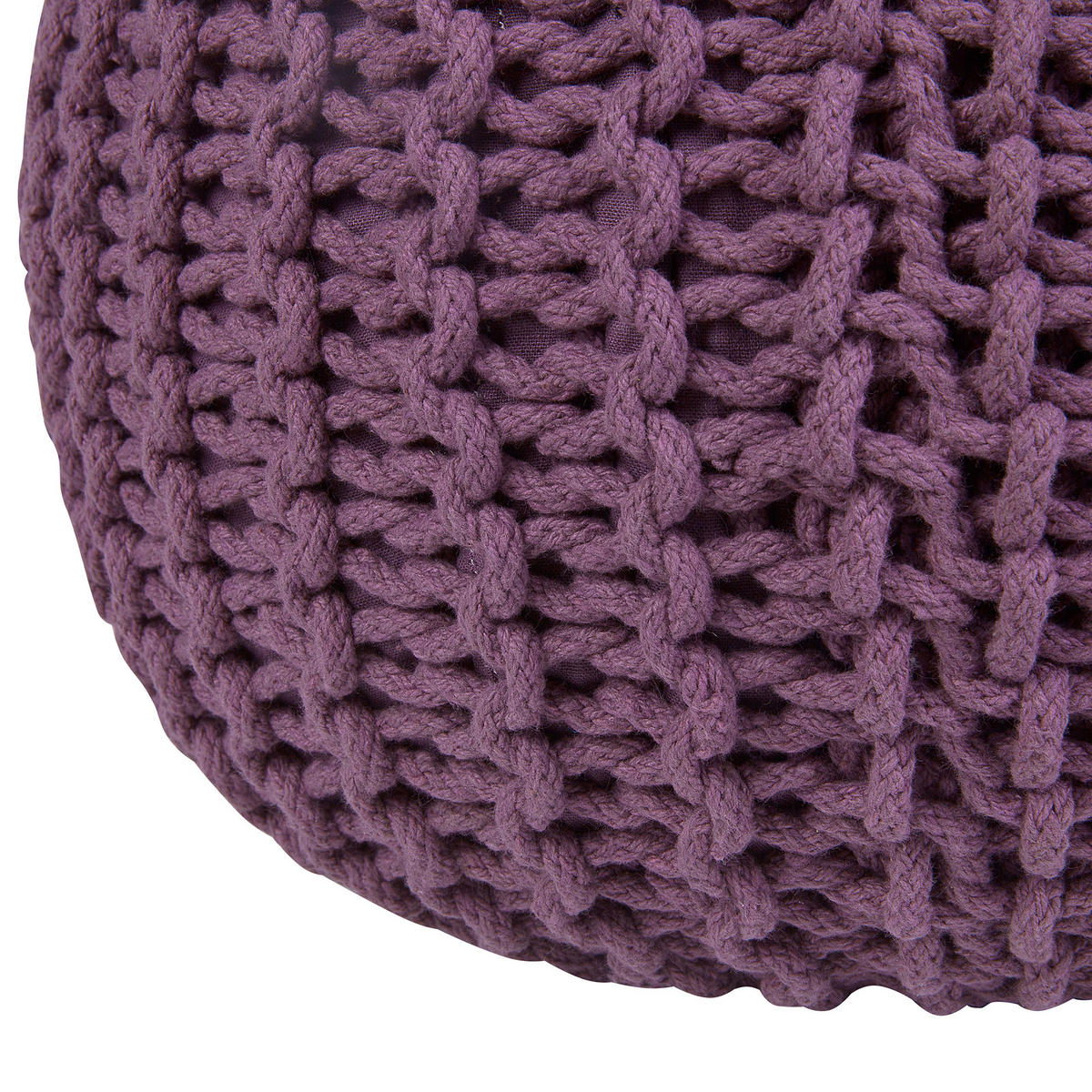 POUF Conrad 50/50/35 cm - Violett, Naturmaterialen/Textil (50/35/50cm) - Beliani
