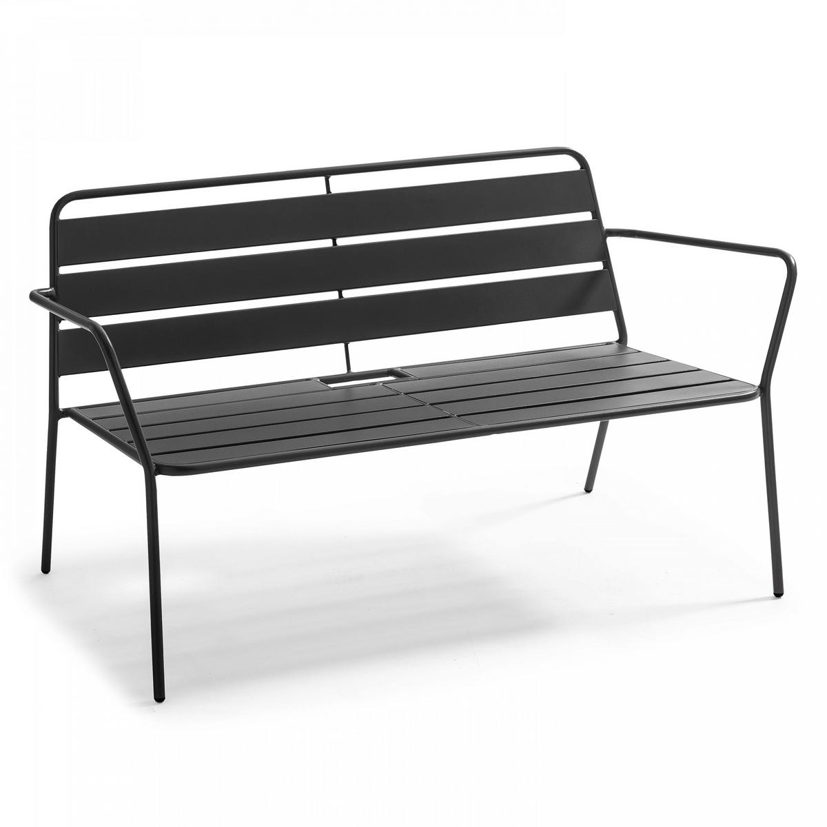 GARTENMÖBEL 5-tlg., Grau - Grau, Metall - Oviala