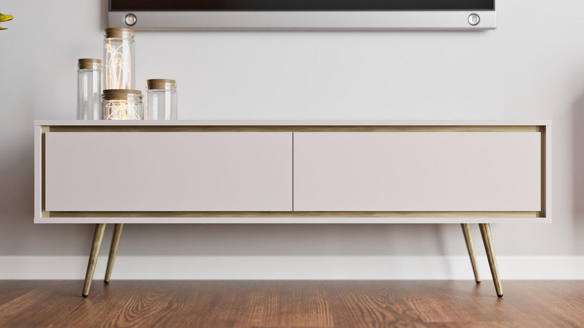 TV-LOWBOARD Tori 150 cm Kaschmir - Kaschmir/Goldfarben, Holzwerkstoff/Metall (150/50/40cm) - Ravio