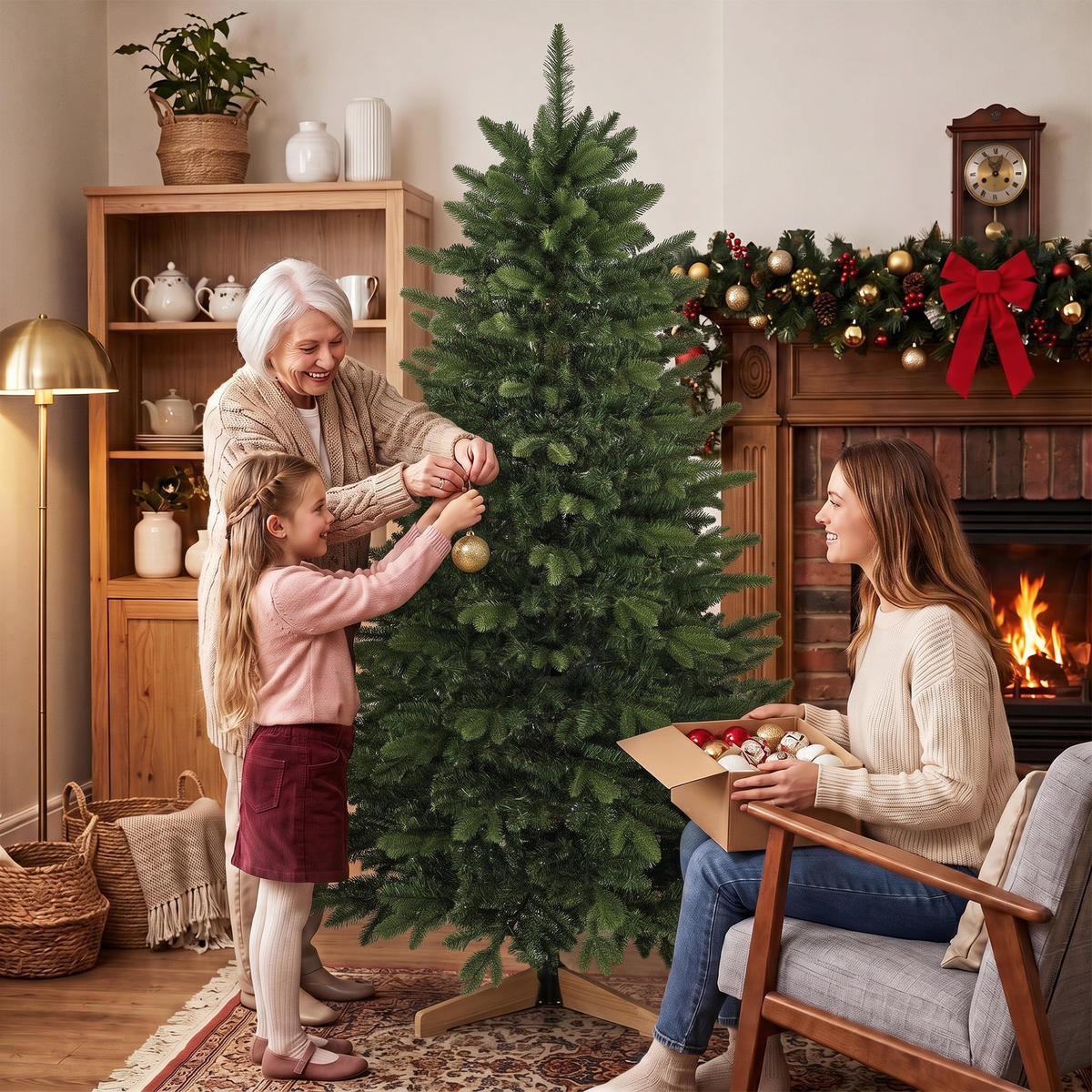 WEIHNACHTSBÄUME Grün 120.0/120.0/180.0cm - Grün, Kunststoff (180cm)