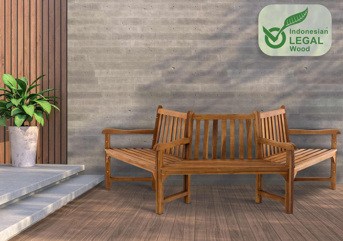 GARTENBANK 250/125 cm Holz teak - Teakfarben, Holz (250/93/125cm) - CLP