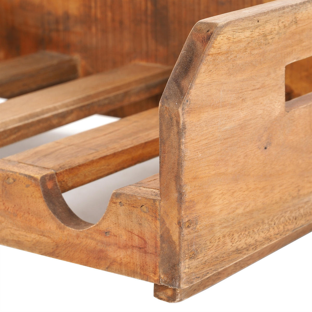 FLASCHENREGAL BUILDER Recyclingholz, für 4 Flaschen, stapelbar naturfarben - Naturfarben, Holz (46/15/30cm) - DESIGN DELIGHTS