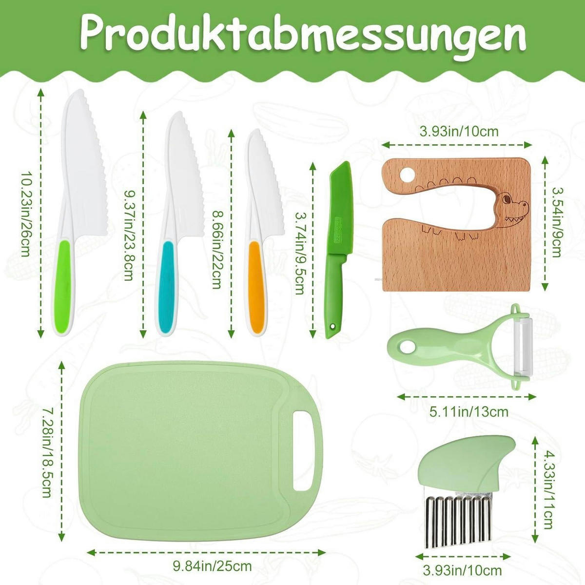KINDERMESSER 8-teiliges Set BPA-frei ab 2 Jahren - Multicolor, Kunststoff