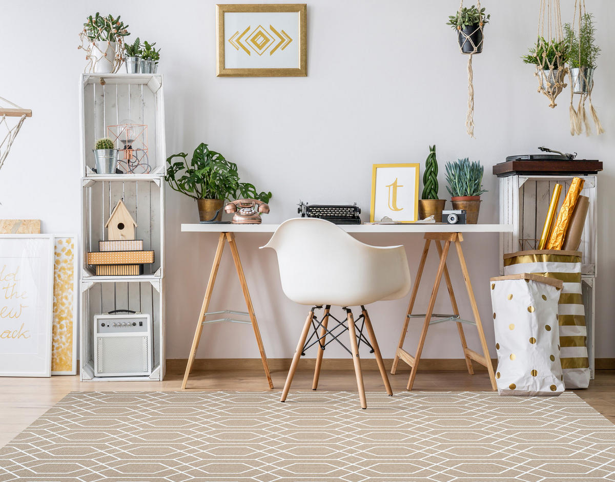 TEPPICH Premium en Vinyle Weißes Design 120x180 cm - Weiß, Kunststoff (120/180cm) - STORESDECO