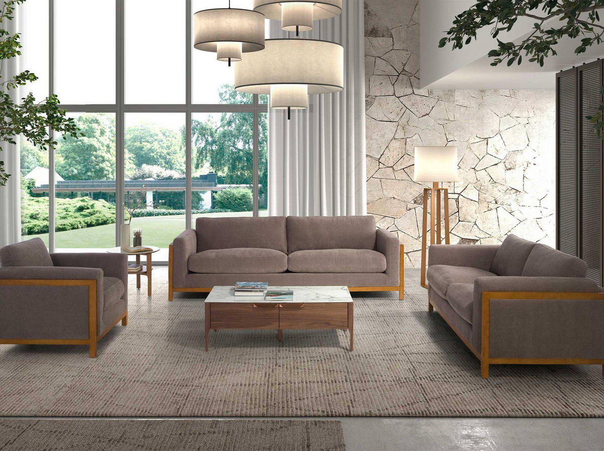 ECKTISCH Runder Ecktisch aus Porzellanmarmor und Nussbaumholz Ø60/50 cm - Nussbaumfarben/Weiß, Holz/Stein (60/60/50cm) - ANGEL CERDA