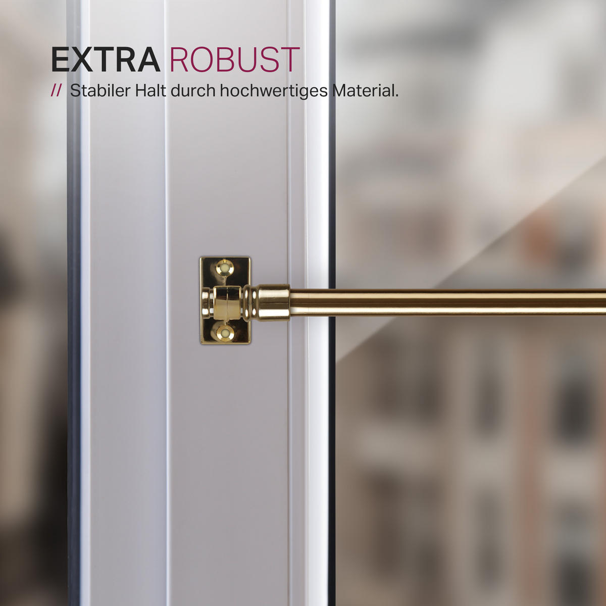 GARDINENSTANGE Gold messing 75-125 cm - Goldfarben, Metall (75cm) - Bestlivings