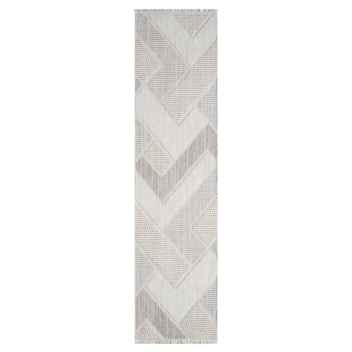 KURZFLOR-TEPPICH Lindo 8877 Terra 80x300 cm - Creme, Textil (80/300cm) - carpet city